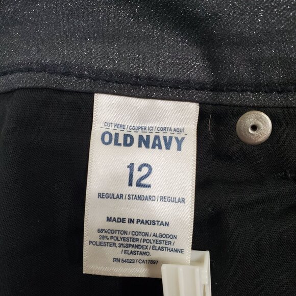Old Navy Womens 12 Jeans Metallic Slim Leg The Rockstar Mid Rise Stretch Denim - Picture 8 of 13